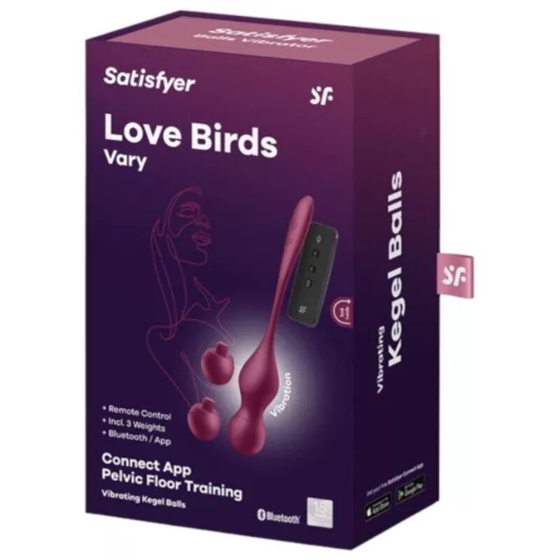SATISFYER - LOVE BIRDS VARY VIBRATING BALLS FREE APP WINE RED 5 SATISFYER - LOVE BIRDS VARY VIBRATING BALLS FREE APP WINE RED - obrazek 5