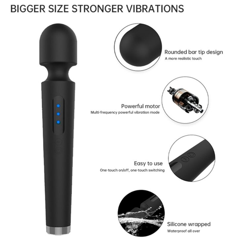 ARMONY - X POWER LARGE MASSAGER VIBRATOR 7 VIBRATIONS BLACK 4 ARMONY - X POWER LARGE MASSAGER VIBRATOR 7 VIBRATIONS BLACK - obrazek 4