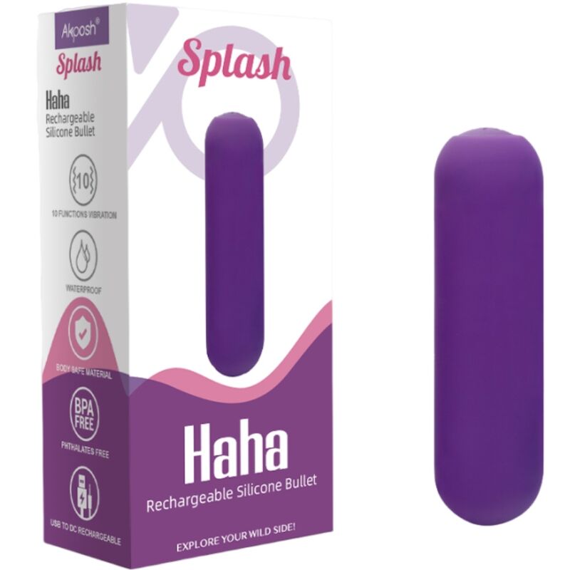 ARMONY - SPLASH HAHA VIBRATOR BULLET SILICONE 10 VIBRATIONS 75 X 19 CM PURPLE 5 ARMONY - SPLASH HAHA VIBRATOR BULLET SILICONE 10 VIBRATIONS 75 X 19 CM PURPLE - obrazek 5