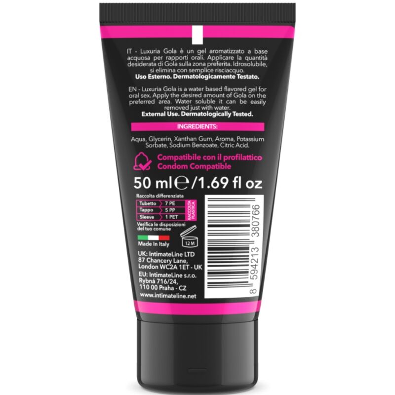INTIMATELINE LUXURIA - ORAL SEX GEL CHERRY FLAVOR 50 ML 2 INTIMATELINE LUXURIA - ORAL SEX GEL CHERRY FLAVOR 50 ML - obrazek 2