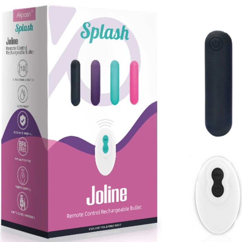 ARMONY - SPLASH JOLINE VIBRATOR BULLET SILICONE REMOTE CONTROL 10 VIBRATIONS 65 X 15 CM BLACK 5 ARMONY - SPLASH JOLINE VIBRATOR BULLET SILICONE REMOTE CONTROL 10 VIBRATIONS 65 X 15 CM BLACK - obrazek 5