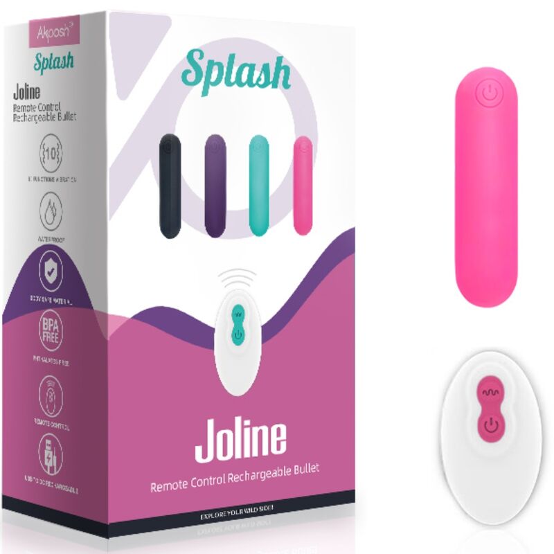 ARMONY - SPLASH JOLINE VIBRATOR BULLET SILICONE REMOTE CONTROL 10 VIBRATIONS 65 X 15 CM PINK 5 ARMONY - SPLASH JOLINE VIBRATOR BULLET SILICONE REMOTE CONTROL 10 VIBRATIONS 65 X 15 CM PINK - obrazek 5