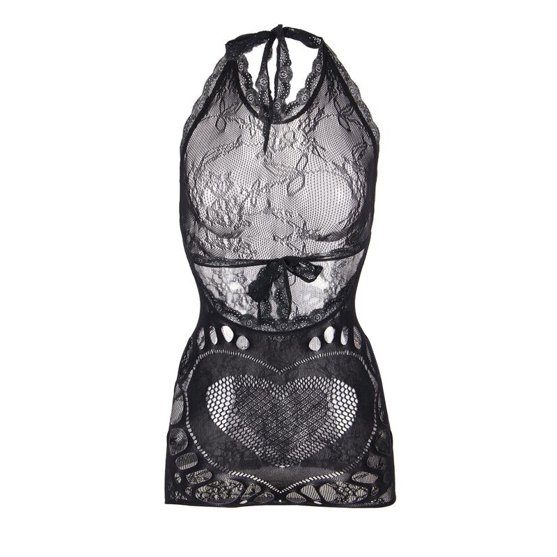 SUBBLIME - 952075 SHORT FISHNET DRESS WITH BACK BACK AND HEART DETAIL BLACK ONE SIZE 4 SUBBLIME - 952075 SHORT FISHNET DRESS WITH BACK BACK AND HEART DETAIL BLACK ONE SIZE - obrazek 4
