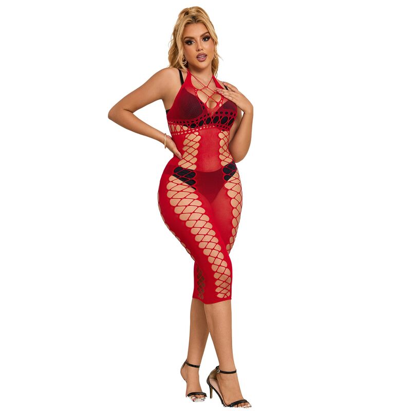 SUBBLIME - 952327 LONG RED FISHNET DRESS ONE SIZE 3 SUBBLIME - 952327 LONG RED FISHNET DRESS ONE SIZE - obrazek 3