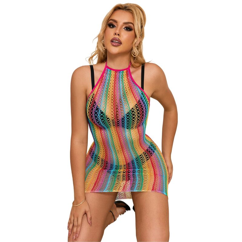 SUBBLIME - 952341 RAINBOW FISHNET DRESS ONE SIZE 3 SUBBLIME - 952341 RAINBOW FISHNET DRESS ONE SIZE - obrazek 3
