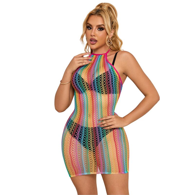 SUBBLIME - 952341 RAINBOW FISHNET DRESS ONE SIZE 4 SUBBLIME - 952341 RAINBOW FISHNET DRESS ONE SIZE - obrazek 4