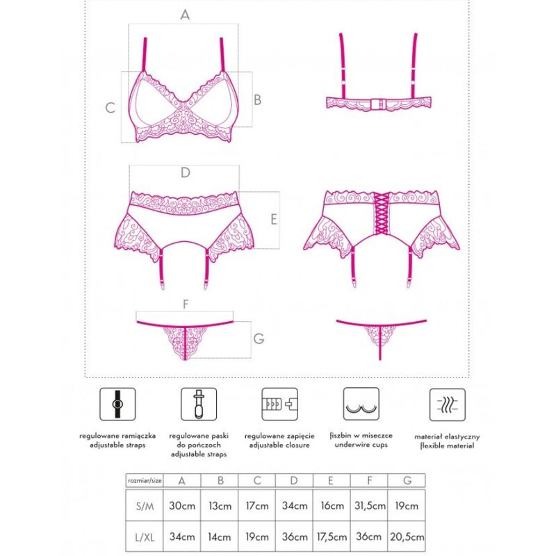 LIVCO CORSETTI FASHION - NAHIR LC 20214 BRA + PANTY + GARTER BELT S/M 4 LIVCO CORSETTI FASHION - NAHIR LC 20214 BRA + PANTY + GARTER BELT S/M - obrazek 4