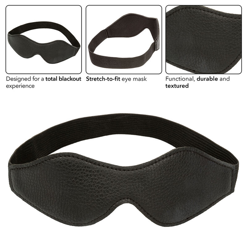 CALEXOTICS - NOCTURNAL EYE MASK PVC LEATHER BLACK 4 CALEXOTICS - NOCTURNAL EYE MASK PVC LEATHER BLACK - obrazek 4
