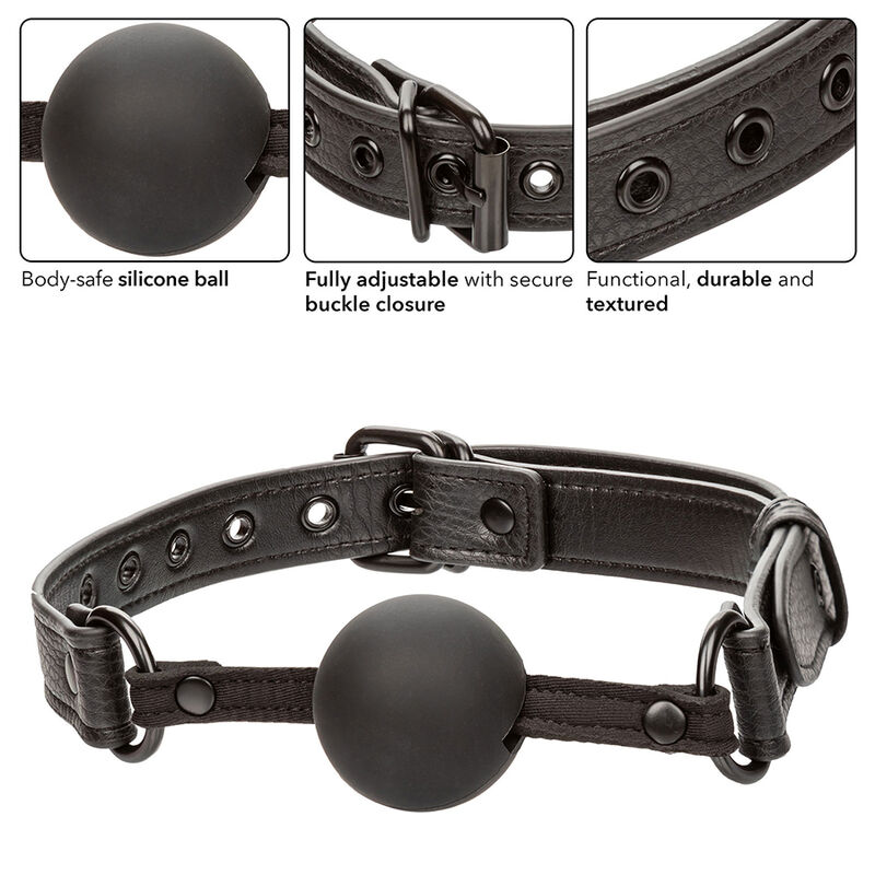 CALEXOTICS - NOCTURNAL BALL GAG SILICONE BLACK 4 CALEXOTICS - NOCTURNAL BALL GAG SILICONE BLACK - obrazek 4