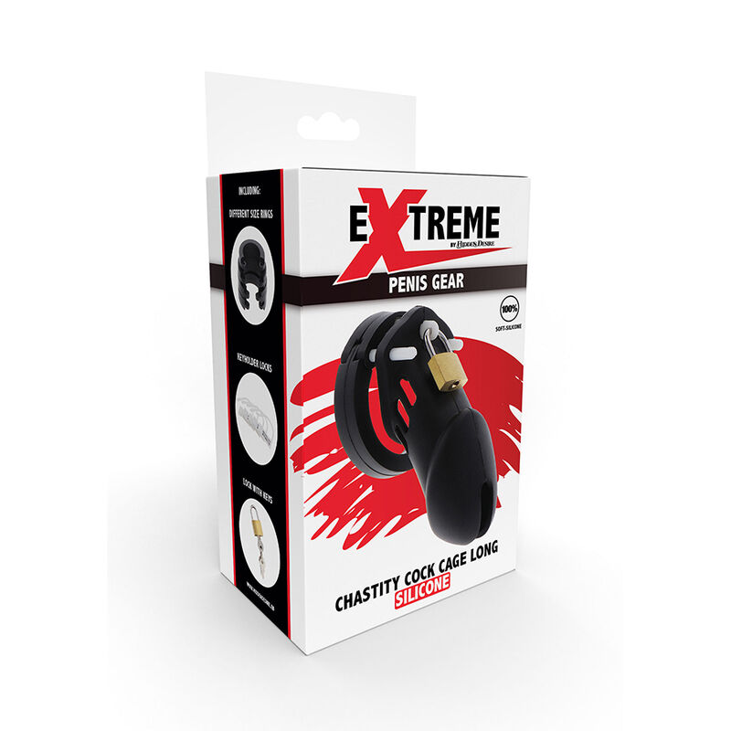 HIDDEN DESIRE - EXTREME CHASTITY COCK CAGE SILICONE SIZE L BLACK 5 HIDDEN DESIRE - EXTREME CHASTITY COCK CAGE SILICONE SIZE L BLACK - obrazek 5