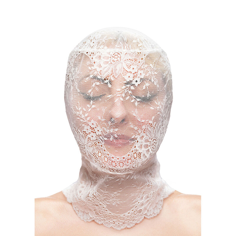 NS NOVELTIES - FETISH  FASHION LACE HOOD WHITE