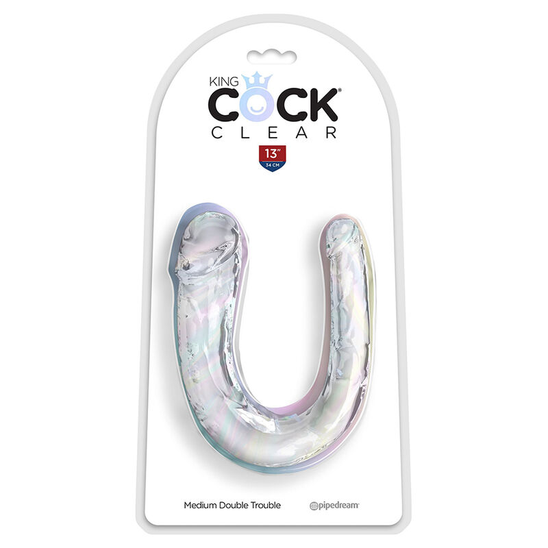 KING COCK - DOUBLE TROUBLE DOUBLE DILDO 33 CM CLEAR 2 KING COCK - DOUBLE TROUBLE DOUBLE DILDO 33 CM CLEAR - obrazek 2