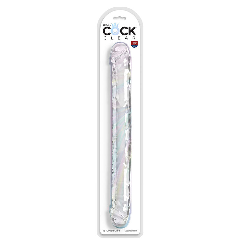 KING COCK - DOUBLE TROUBLE DOUBLE DILDO 46 CM CLEAR 4 KING COCK - DOUBLE TROUBLE DOUBLE DILDO 46 CM CLEAR - obrazek 4