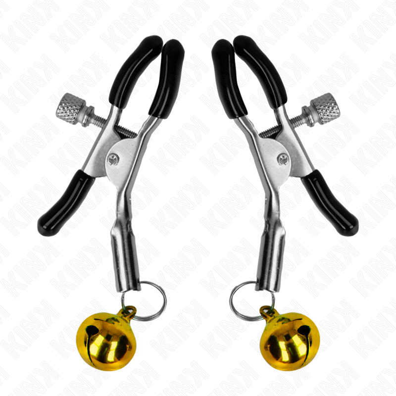 KINK - GOLD SINGLE BELL NIPPLE CLAMP 6 CM 2 KINK - GOLD SINGLE BELL NIPPLE CLAMP 6 CM - obrazek 2