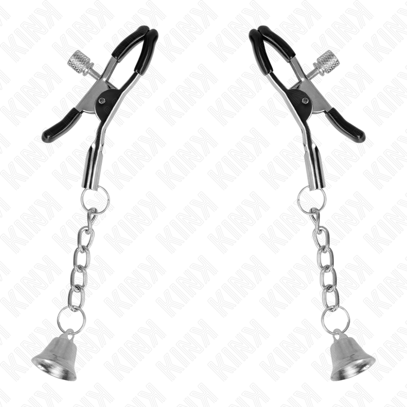 KINK - SILVER BELL PENDANT NIPPLE CLAMPS 6 CM 2 KINK - SILVER BELL PENDANT NIPPLE CLAMPS 6 CM - obrazek 2