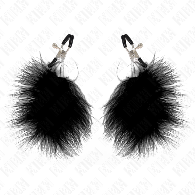 KINK - FEATHER NIPPLE CLAMP BLACK 7 CM 2 KINK - FEATHER NIPPLE CLAMP BLACK 7 CM - obrazek 2