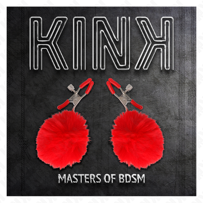 KINK - FAUX FUR BALL NIPPLE CLAMP RED 6 CM 5 KINK - FAUX FUR BALL NIPPLE CLAMP RED 6 CM - obrazek 5