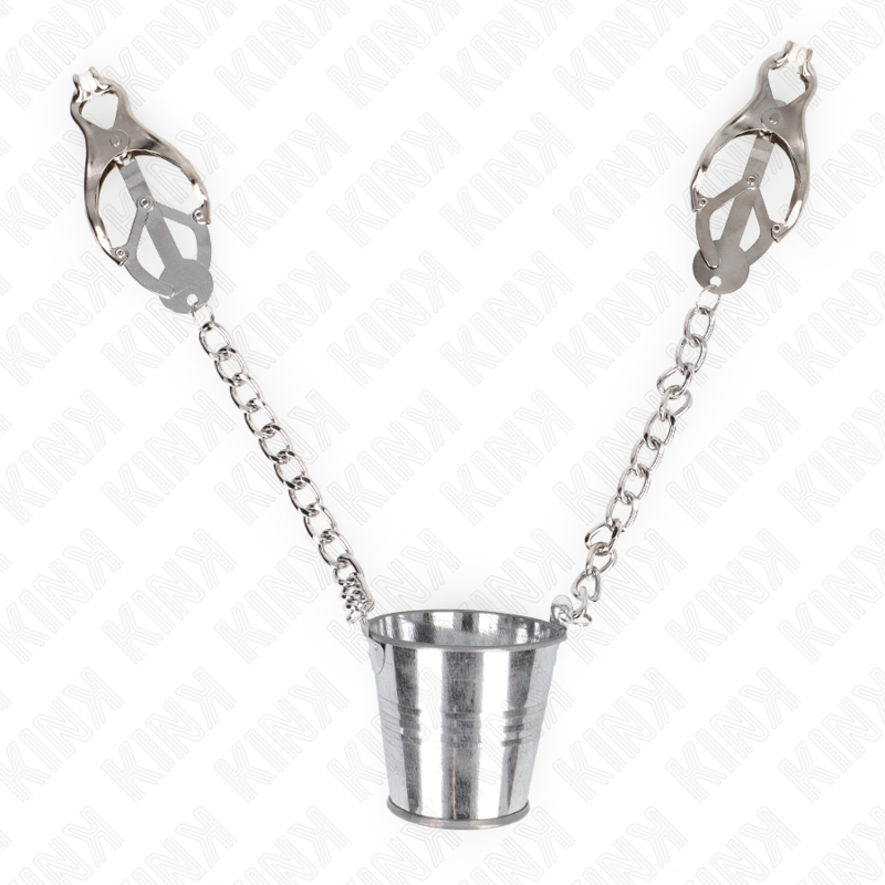 KINK - NIPPLE CLAMPS WITH A BUCKET SILVER 2 KINK - NIPPLE CLAMPS WITH A BUCKET SILVER - obrazek 2