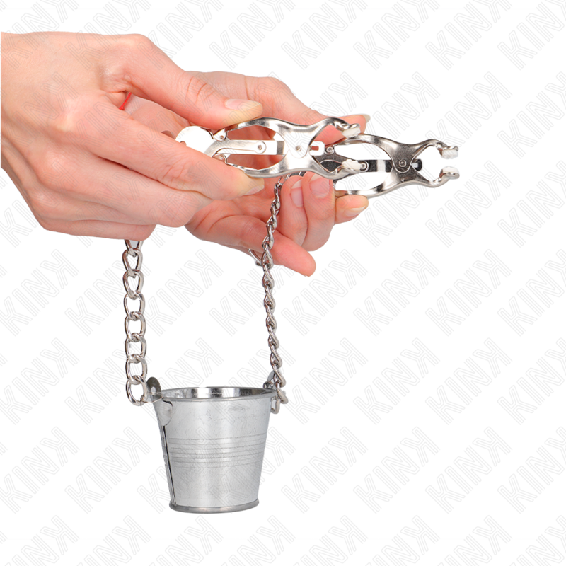 KINK - NIPPLE CLAMPS WITH A BUCKET SILVER 4 KINK - NIPPLE CLAMPS WITH A BUCKET SILVER - obrazek 4