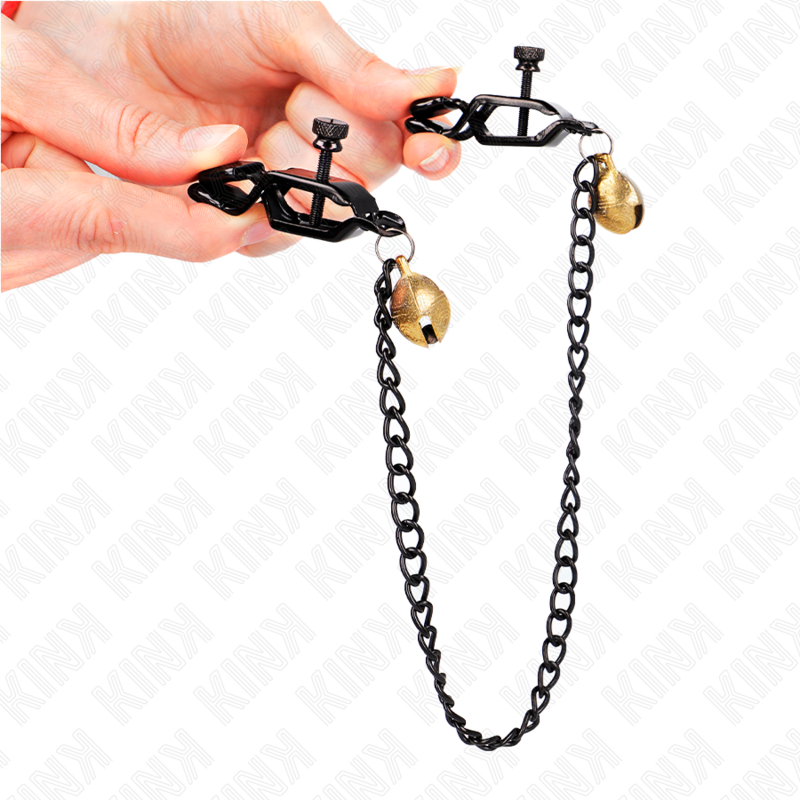 KINK - FLAT CHAIN NIPPLE CLAMPS AND BELL SILVER 30 CM 4 KINK - FLAT CHAIN NIPPLE CLAMPS AND BELL SILVER 30 CM - obrazek 4