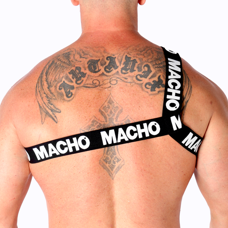 MACHO - ROMAN HARNESS WHITE S/M 4 MACHO - ROMAN HARNESS WHITE S/M - obrazek 4