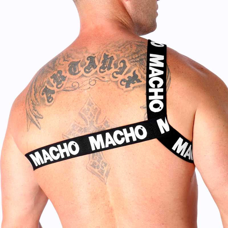 MACHO - ROMAN HARNESS WHITE S/M 3 MACHO - ROMAN HARNESS WHITE S/M - obrazek 3
