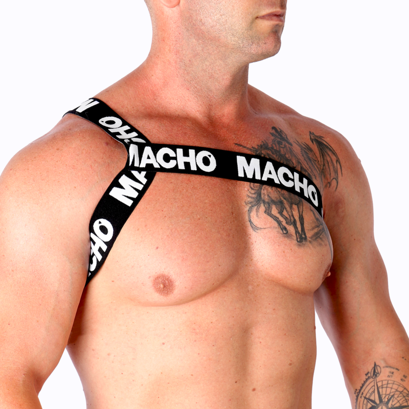 MACHO - ROMAN HARNESS WHITE S/M 2 MACHO - ROMAN HARNESS WHITE S/M - obrazek 2