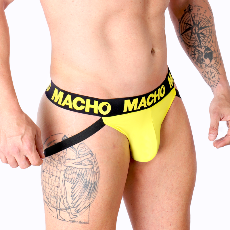 MACHO - MX25A JOCK LYCRA YELLOW S 2 MACHO - MX25A JOCK LYCRA YELLOW S - obrazek 2