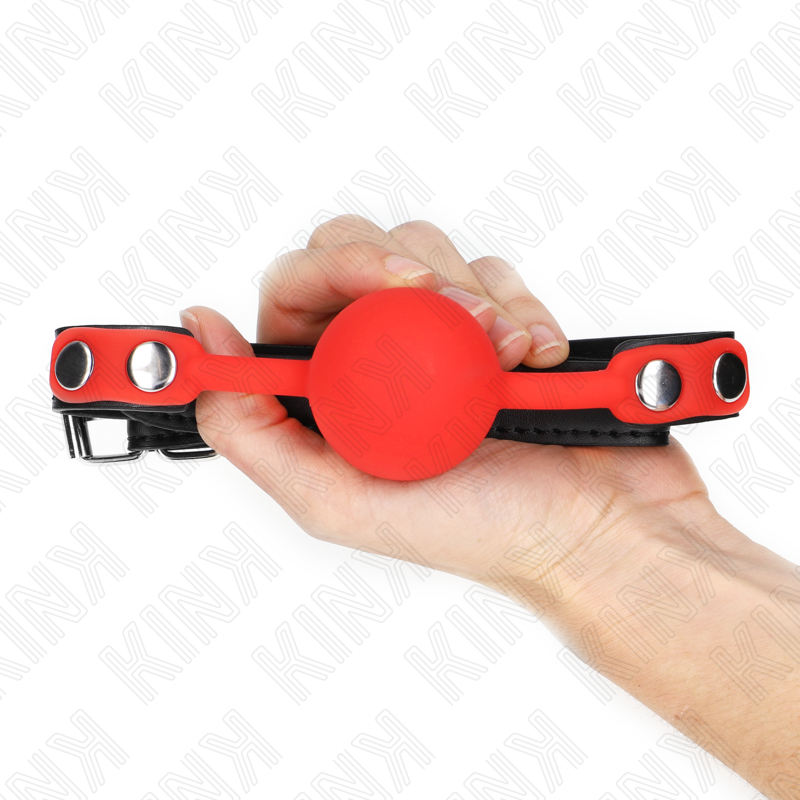 KINK - RED SILICONE BALL 4 CM GAG 60 x 2 CM 4 KINK - RED SILICONE BALL 4 CM GAG 60 x 2 CM - obrazek 4