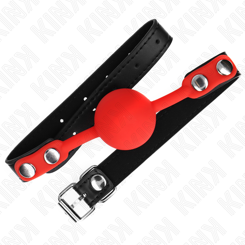 KINK - RED SILICONE BALL 4 CM GAG 60 x 2 CM 2 KINK - RED SILICONE BALL 4 CM GAG 60 x 2 CM - obrazek 2