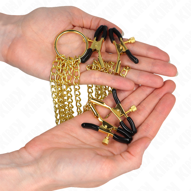 KINK - 4 NIPPLE AND CLIT CLAMPS ADJUSTABLE GOLD 3 KINK - 4 NIPPLE AND CLIT CLAMPS ADJUSTABLE GOLD - obrazek 3