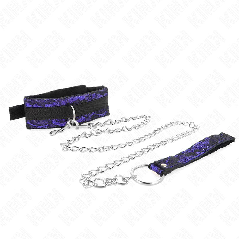 KINK - SHORT VELVET LACE NECKLACE WITH BELT 105 CM WITH NYLON TRIM 44 X 5.5 CM 3 KINK - SHORT VELVET LACE NECKLACE WITH BELT 105 CM WITH NYLON TRIM 44 X 5.5 CM - obrazek 3