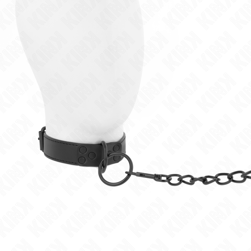 KINK - COLLAR WITH DARK LEASH 65 CM ADJUSTABLE 37-54 CM X 3 CM 3 KINK - COLLAR WITH DARK LEASH 65 CM ADJUSTABLE 37-54 CM X 3 CM - obrazek 3