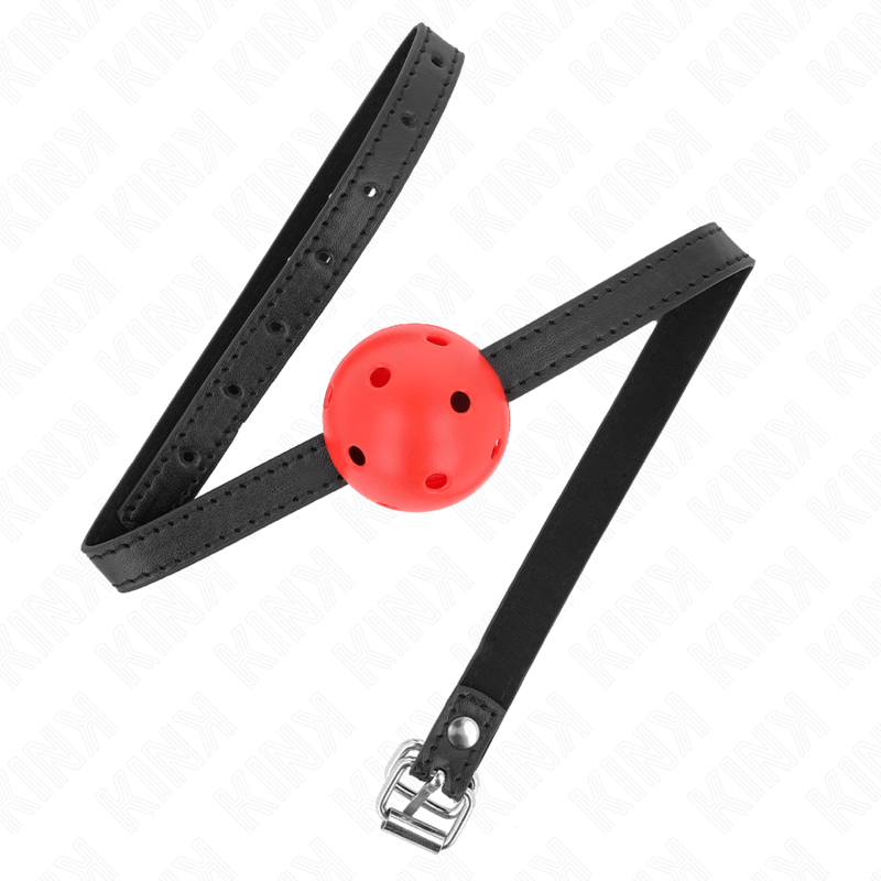 KINK - SIMPLICITY RED BREATHABLE 4.5 CM BALL GAG 62 x 1.5 CM 2 KINK - SIMPLICITY RED BREATHABLE 4.5 CM BALL GAG 62 x 1.5 CM - obrazek 2