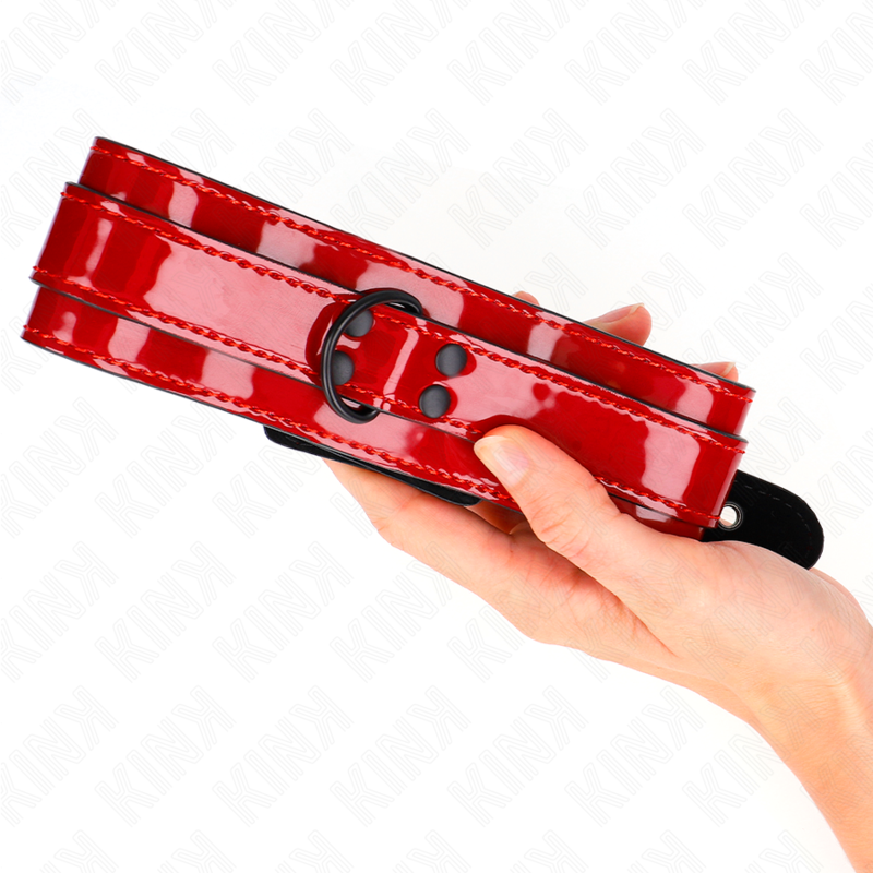 KINK - WINE RED ADJUSTABLE NECKLACE 37.5-49.5 CM X 5 CM 4 KINK - WINE RED ADJUSTABLE NECKLACE 37.5-49.5 CM X 5 CM - obrazek 4