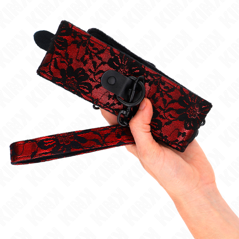 KINK - LACE NECKLACE WITH BELT WITH REAL LEATHER BELT 105 CM / 44 X 5.5 CM 3 KINK - LACE NECKLACE WITH BELT WITH REAL LEATHER BELT 105 CM / 44 X 5.5 CM - obrazek 3