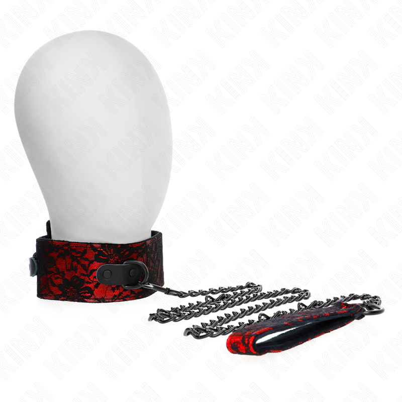 KINK - LACE NECKLACE WITH BELT WITH REAL LEATHER BELT 105 CM / 44 X 5.5 CM 5 KINK - LACE NECKLACE WITH BELT WITH REAL LEATHER BELT 105 CM / 44 X 5.5 CM - obrazek 5