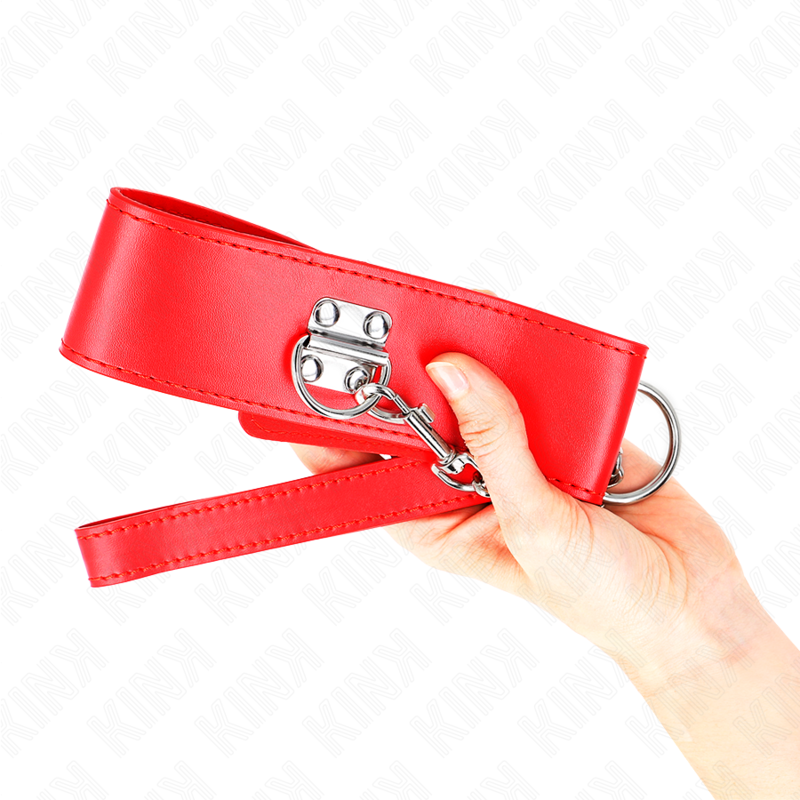 KINK - NECKLACE WITH BELT 65 CM WITH WIDE RED STRAP ADJUSTABLE 33.5-41 CM X 5 CM 4 KINK - NECKLACE WITH BELT 65 CM WITH WIDE RED STRAP ADJUSTABLE 33.5-41 CM X 5 CM - obrazek 4