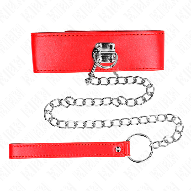 KINK - NECKLACE WITH BELT 65 CM WITH WIDE RED STRAP ADJUSTABLE 33.5-41 CM X 5 CM 3 KINK - NECKLACE WITH BELT 65 CM WITH WIDE RED STRAP ADJUSTABLE 33.5-41 CM X 5 CM - obrazek 3