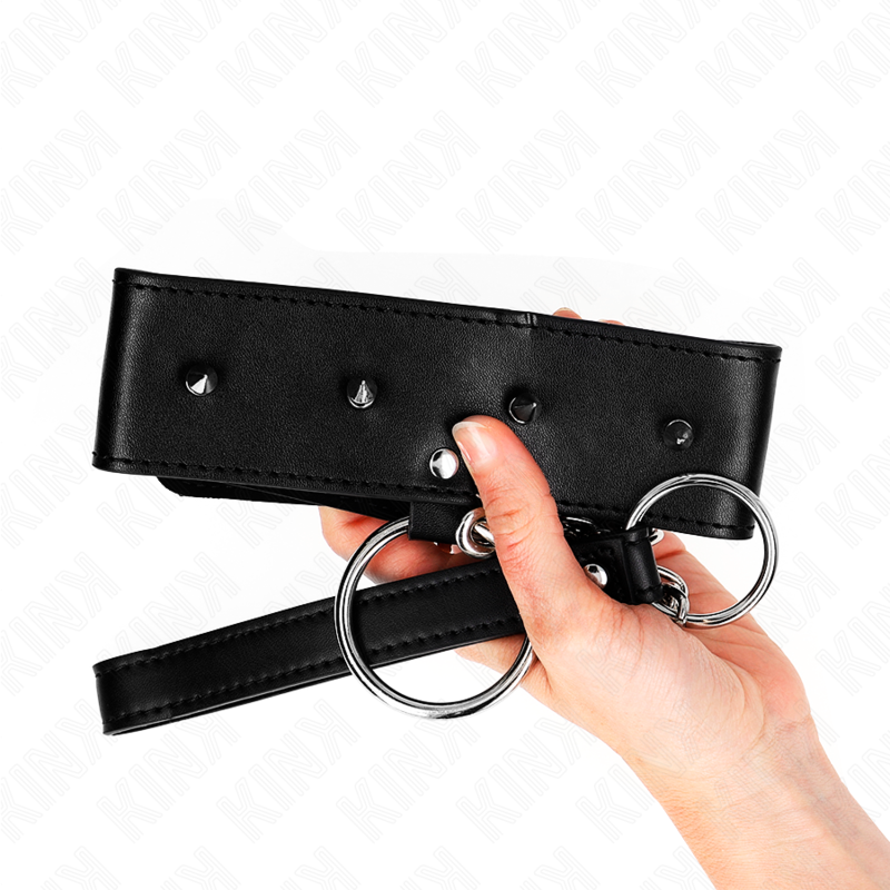 KINK - NECKLACE 65 CM WITH LEASH WITH SILVER STUDS MODEL 2 ADJUSTABLE 36-43 CM X 5 CM 5 KINK - NECKLACE 65 CM WITH LEASH WITH SILVER STUDS MODEL 2 ADJUSTABLE 36-43 CM X 5 CM - obrazek 5