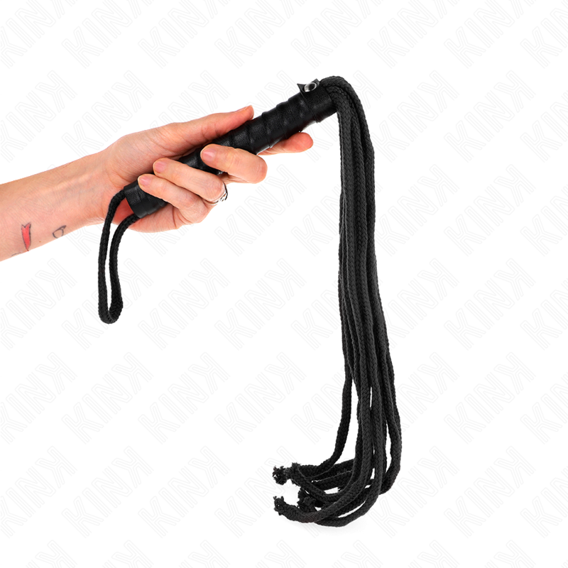 KINK - BLACK ROPE WHIP 56 CM 5 KINK - BLACK ROPE WHIP 56 CM - obrazek 5