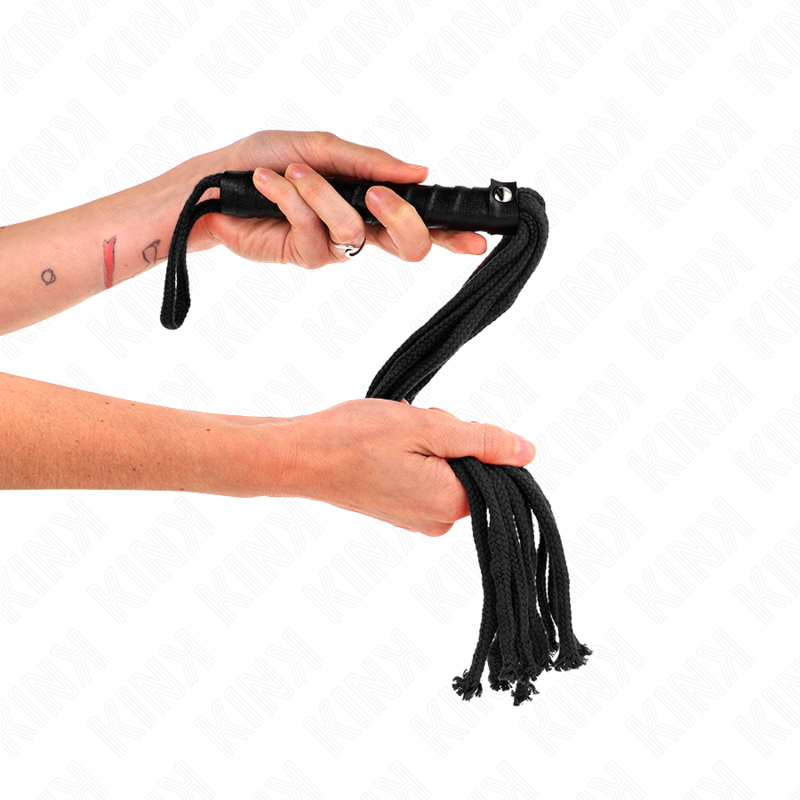 KINK - BLACK ROPE WHIP 56 CM 4 KINK - BLACK ROPE WHIP 56 CM - obrazek 4