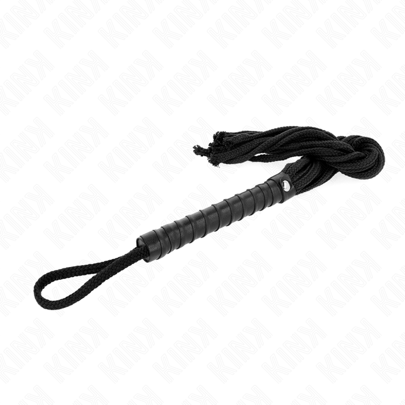 KINK - BLACK ROPE WHIP 56 CM 2 KINK - BLACK ROPE WHIP 56 CM - obrazek 2