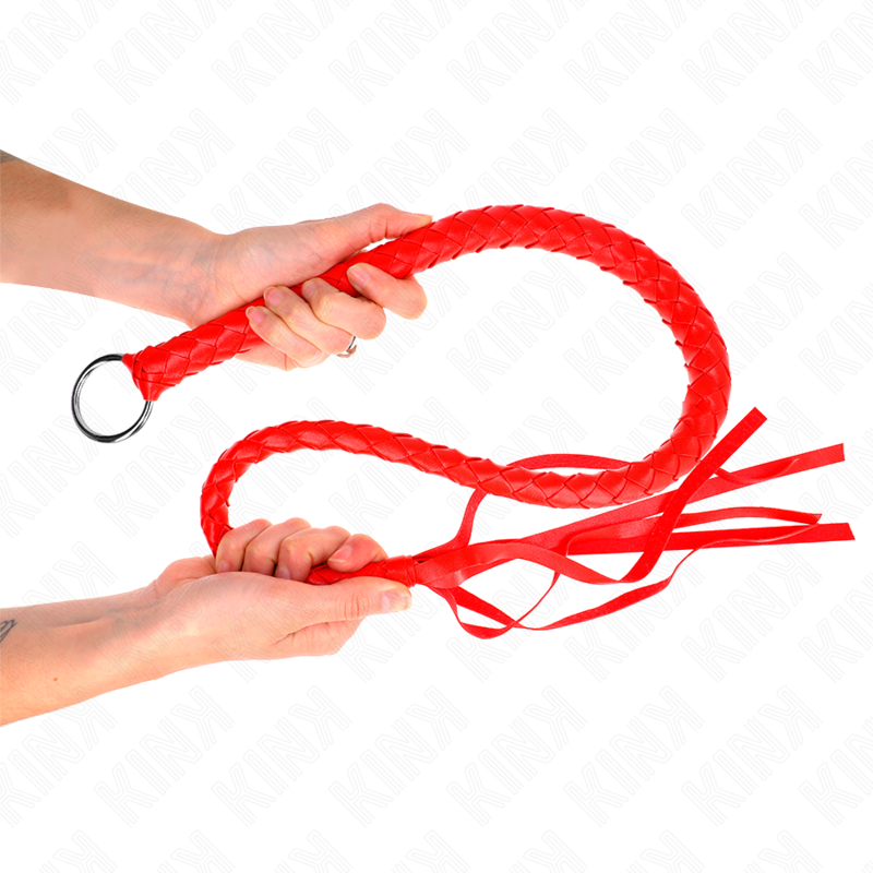 KINK - SNAKE WHIP WITH RED HAND RING 65 CM 3 KINK - SNAKE WHIP WITH RED HAND RING 65 CM - obrazek 3