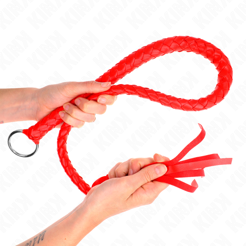 KINK - SNAKE WHIP WITH RED HAND RING 65 CM 4 KINK - SNAKE WHIP WITH RED HAND RING 65 CM - obrazek 4