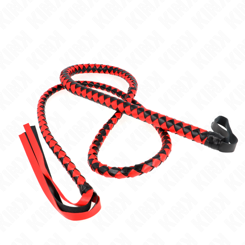 KINK - RED LONG SNAKE WHIP 210 CM 3 KINK - RED LONG SNAKE WHIP 210 CM - obrazek 3