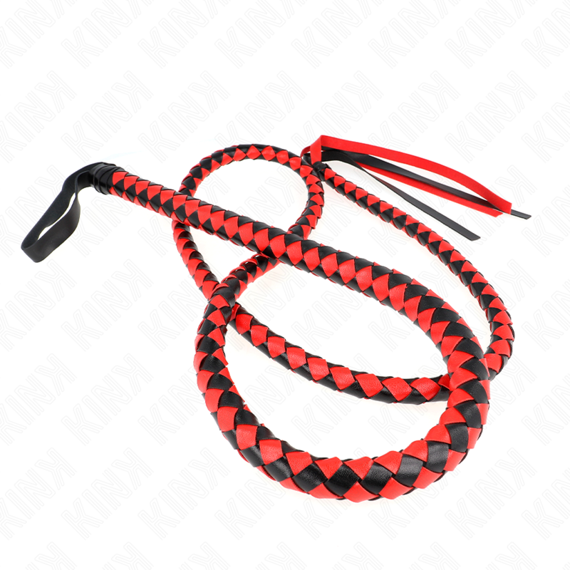 KINK - RED LONG SNAKE WHIP 210 CM 2 KINK - RED LONG SNAKE WHIP 210 CM - obrazek 2