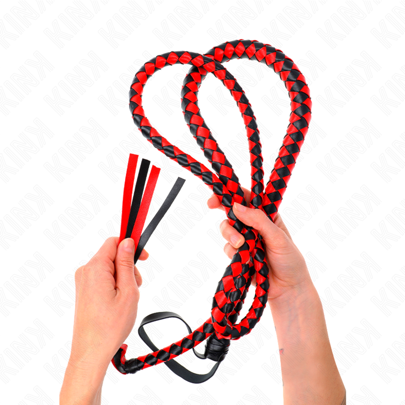 KINK - RED LONG SNAKE WHIP 210 CM 4 KINK - RED LONG SNAKE WHIP 210 CM - obrazek 4