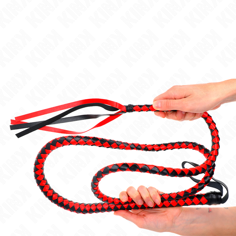 KINK - RED LONG SNAKE WHIP 210 CM 5 KINK - RED LONG SNAKE WHIP 210 CM - obrazek 5