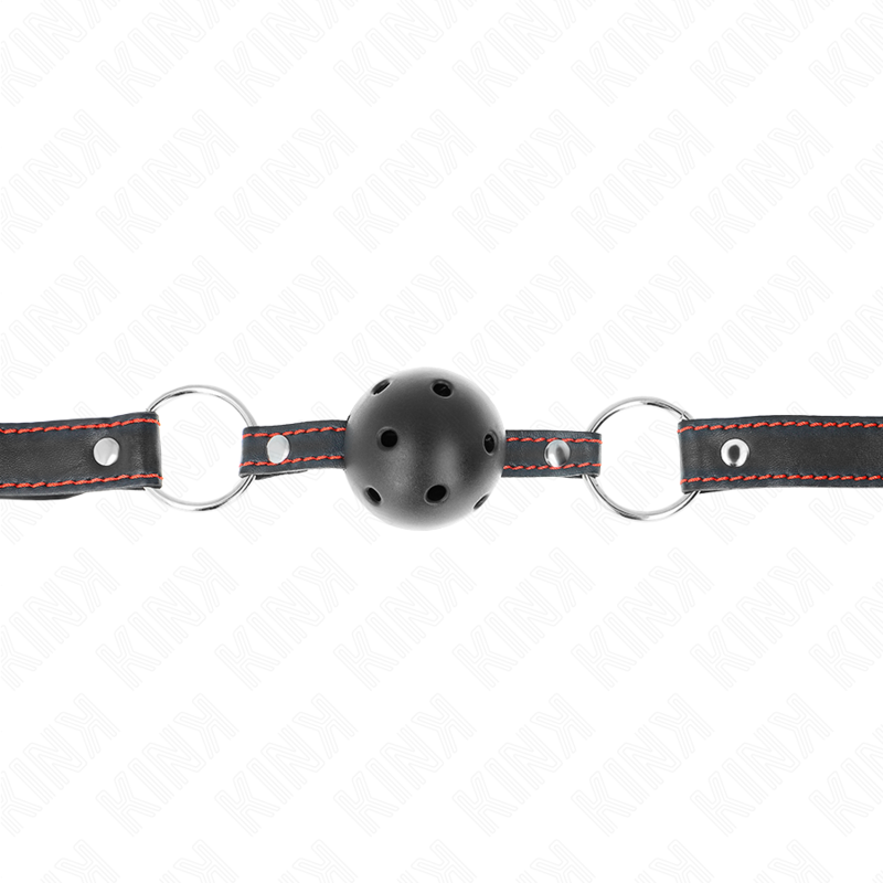 KINK - HOLLOW HARD BLACK BALL GAG MODEL 2 65 x 2.5 CM 4 KINK - HOLLOW HARD BLACK BALL GAG MODEL 2 65 x 2.5 CM - obrazek 4
